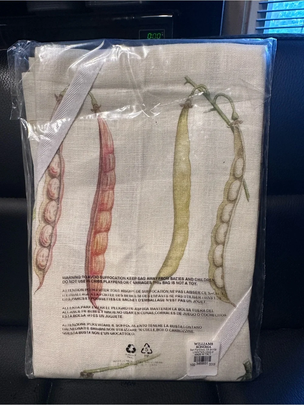 Williams Sonoma Linen Vegetable Kitchen Towels – Green, Pink, Cream